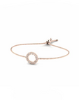 14K Rose Gold  Bracelet With 0.11 Carat White Diamonds