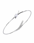 14K White Gold Bracelet With 0.09 Carat Stone