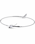 14K White Gold Bracelet With 0.09 Carat Stone