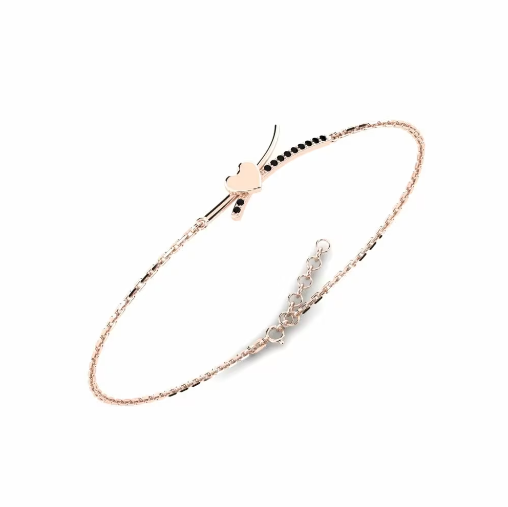 14K Rose Gold Bracelet With 0.09 Carat Stone