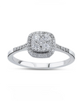 14K White gold ring with 0.28 carat White Diamonds