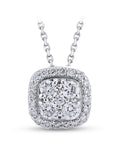 14K White gold necklace with 0.22 carat White Diamonds