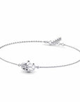 14K White Gold Bracelet With 0.03 Carat Stone