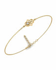 14K Gold Bracelet With 0.03 Carat Stone