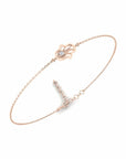 14K Rose Gold Bracelet With 0.03 Carat Stone