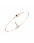 14K Rose Gold Bracelet With 0.03 Carat Stone