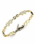 14K Gold Bracelet With 0.72 Carat White Diamonds