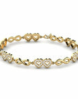 14K Gold Bracelet With 0.72 Carat White Diamonds