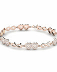 14K Rose Gold Bracelet With 0.72 Carat White Diamonds