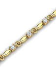 14K Gold Bracelet With 0.45 Carat White Diamonds