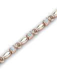 14K Rose Gold Bracelet With 0.45 Carat White Diamonds