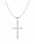 14K White gold necklace with 0.15 carat White Diamonds