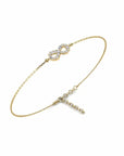 14K Gold Bracelet With 0.20 Carat White Diamonds