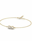 14K Gold Bracelet With 0.20 Carat White Diamonds