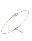 14K Rose Gold Bracelet With 0.20 Carat White Diamonds