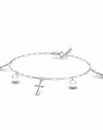 14K White Gold Bracelet With 0.01 Carat White Diamond and 0.60 Carat Natural Pearl