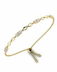 14K Gold Bracelet With 0.80 Carat White Diamonds