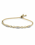 14K Gold Bracelet With 0.80 Carat White Diamonds