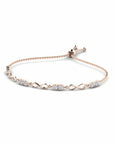 14K Rose Gold Bracelet With 0.80 Carat White Diamonds