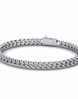 14K White Gold Cuban Bracelet With 1.82 Carat White Diamonds