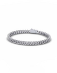 14K White Gold Cuban Bracelet With 1.82 Carat White Diamonds