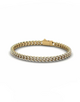 14K Gold Cuban Bracelet With 1.82 Carat White Diamonds