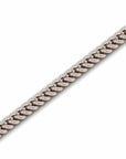 14K Rose Gold Cuban Bracelet With 1.82 Carat White Diamonds