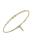 14K Gold Bracelet With 0.12 Carat White Diamonds