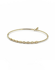 14K Gold Bracelet With 0.12 Carat White Diamonds