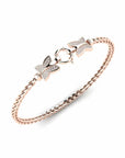 14K Rose Gold Bracelet With 0.45 Carat White Diamonds