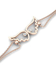 14K Rose Gold Bracelet With 0.02 Carat Stone