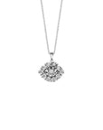 14K White gold necklace with 0.12 carat White Diamonds