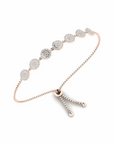 14K Rose Gold  Bracelet With 0.84 Carat White Diamonds