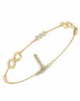 14K Yellow Gold Bracelet With 0.76 Carat White Diamonds