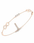 14K Rose Gold Bracelet With 0.76 Carat White Diamonds