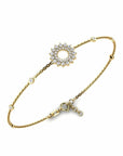 14K Yellow Gold Bracelet With 0.41 Carat White Diamonds