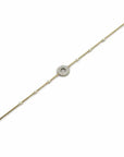 14K Yellow Gold Bracelet With 0.41 Carat White Diamonds