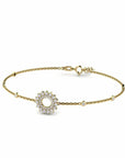 14K Yellow Gold Bracelet With 0.41 Carat White Diamonds