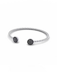 14K White Gold Bracelet With 0.84 Carat Black Diamonds