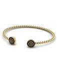 14K Yellow Gold Bracelet With 0.84 Carat Black Diamonds