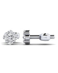 14K White Gold Earrings 0.12 Carat Stone