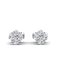 14K White Gold Earrings 0.12 Carat Stone