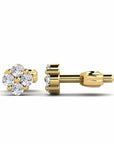 14K Yellow Gold Earrings 0.12 Carat Stone