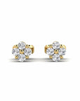 14K Yellow Gold Earrings 0.12 Carat Stone