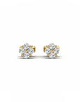 14K Yellow Gold Earrings 0.12 Carat Stone