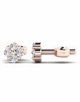 14K Rose Gold Earrings 0.12 Carat Stone