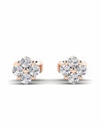 14K Rose Gold Earrings 0.12 Carat Stone