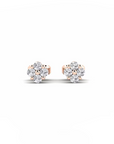 14K Rose Gold Earrings 0.12 Carat Stone