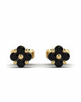 14K Yellow Gold Earrings 0.12 Carat Stone