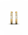 14K Yellow Gold Earrings 0.12 Carat Stone